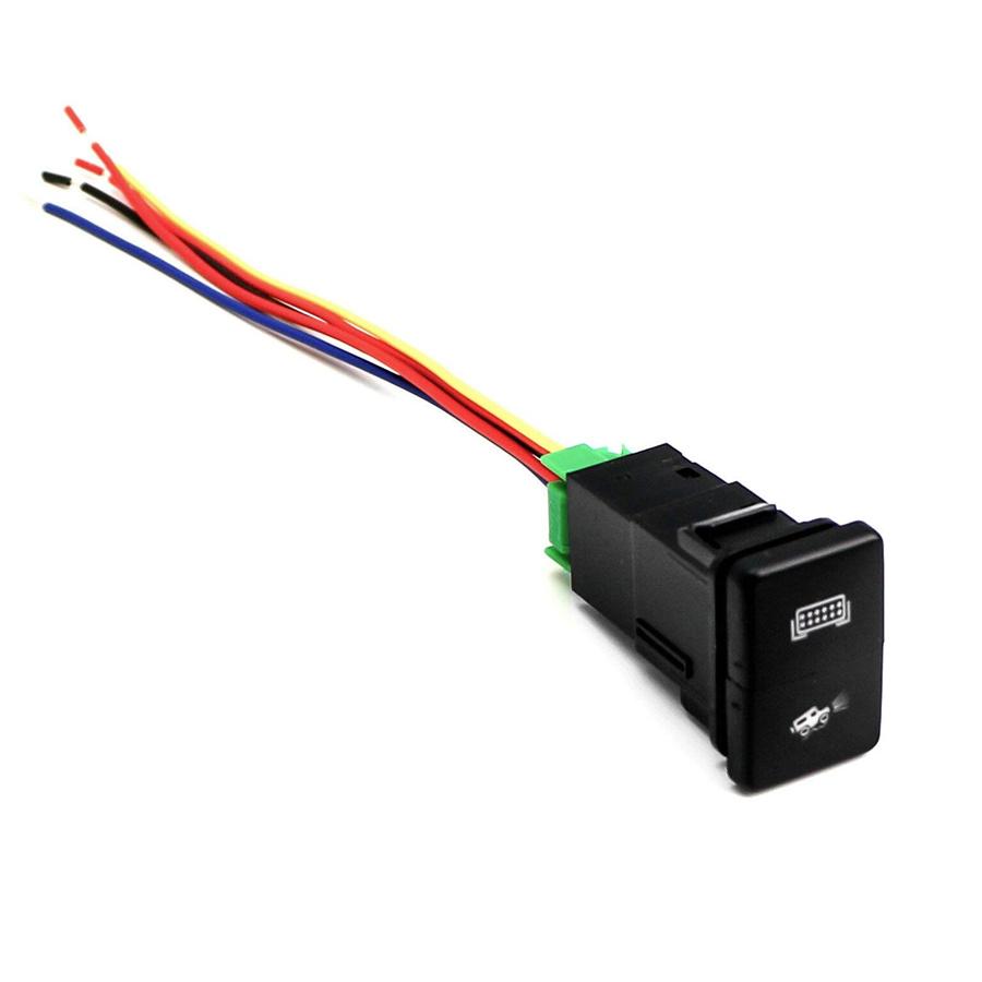 Dvoubarevné tlačítko s modrým/zeleným LED světelným pruhem pro mlhové světlo pro Toyota 12V