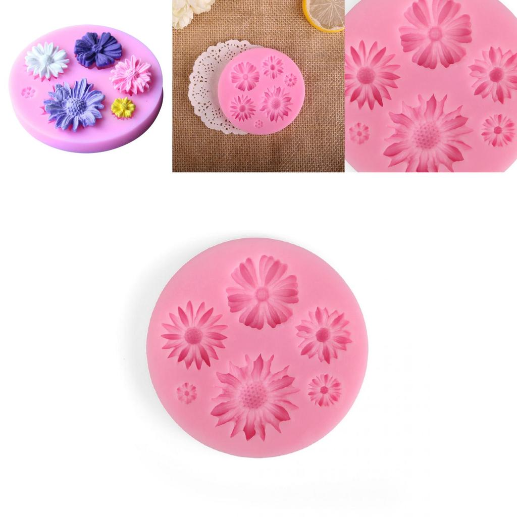 Versatile 3d Flower Silicone Mold For Effortless Fondant Cake Decorating And Crafts