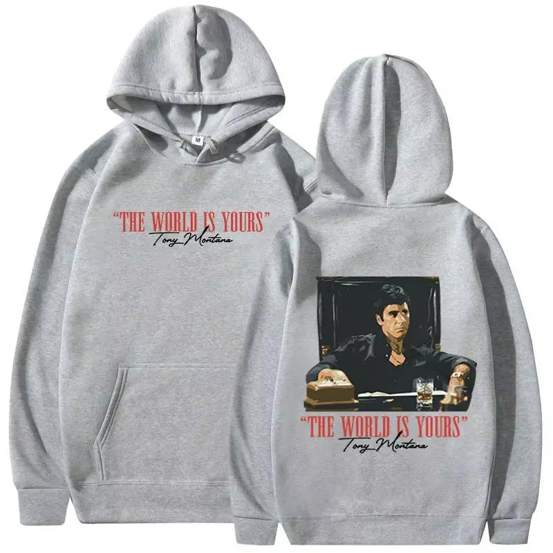 Classic Scarface Movie Men's and Women's Hoodies, Retro Gothic Pullovers, Sweatshirts, the World Is Your Tony Montana