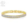 Edele 925 Sterling Zilveren Armband Ketting Luxe Kleur Kristal Hand Sieraden Voor Vrouwen Charme Bruiloft Cadeau Feest 18cm