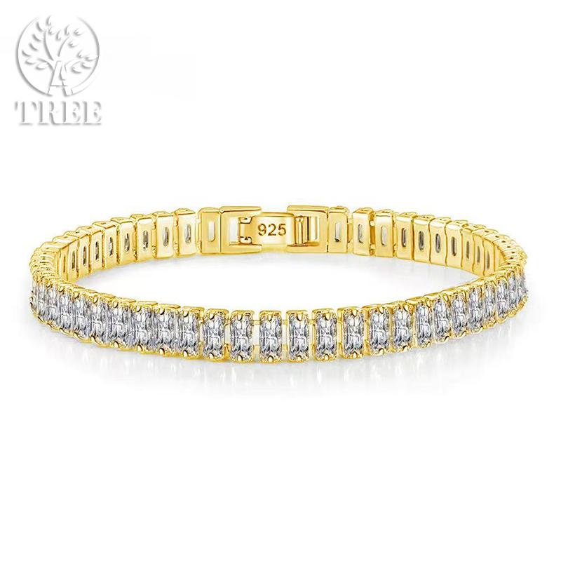 Edele 925 Sterling Zilveren Armband Ketting Luxe Kleur Kristal Hand Sieraden Voor Vrouwen Charme Bruiloft Cadeau Feest 18cm