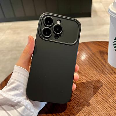 Luxury Matte Soft Silicone Phone Case For Iphone 14 13 12 11 Pro Max X Xr Xs Large Camera Window Shockproof Personality Cover