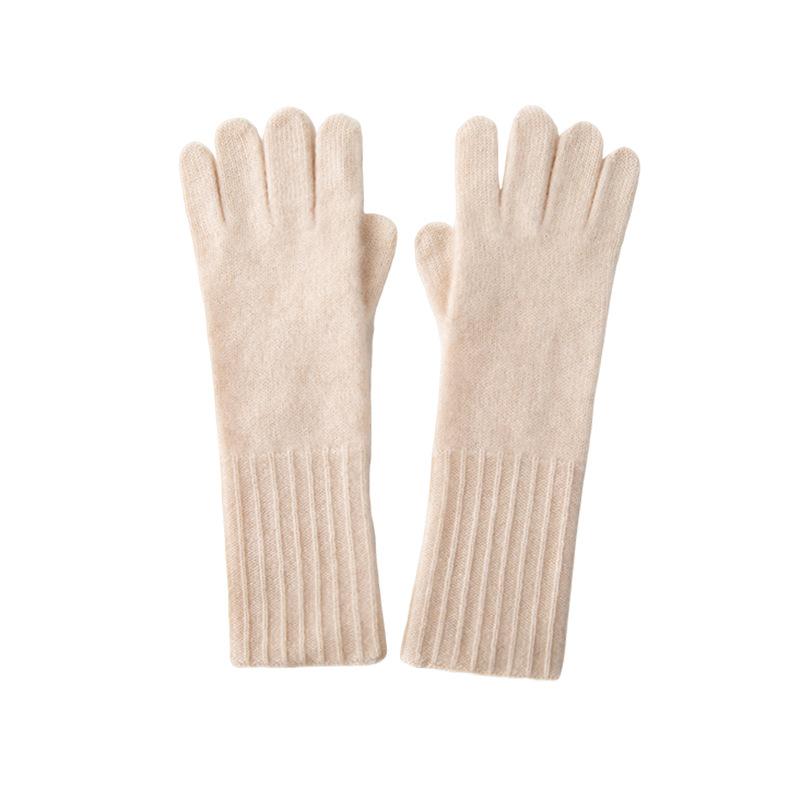 New Autumn and Winter Unisex Solid Color Striped Warm Cycling Windproof Outdoor Knitted Gloves