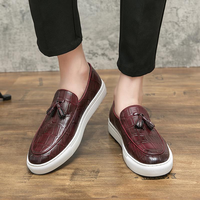 Casual leather shoes spring soft-soled driving shoes leather lazy shoes board shoes