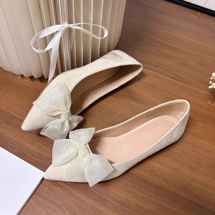 Schleife neue Brautjungfern neuer Frühling flach spitz spät Allround Doudou Einzelschuhe