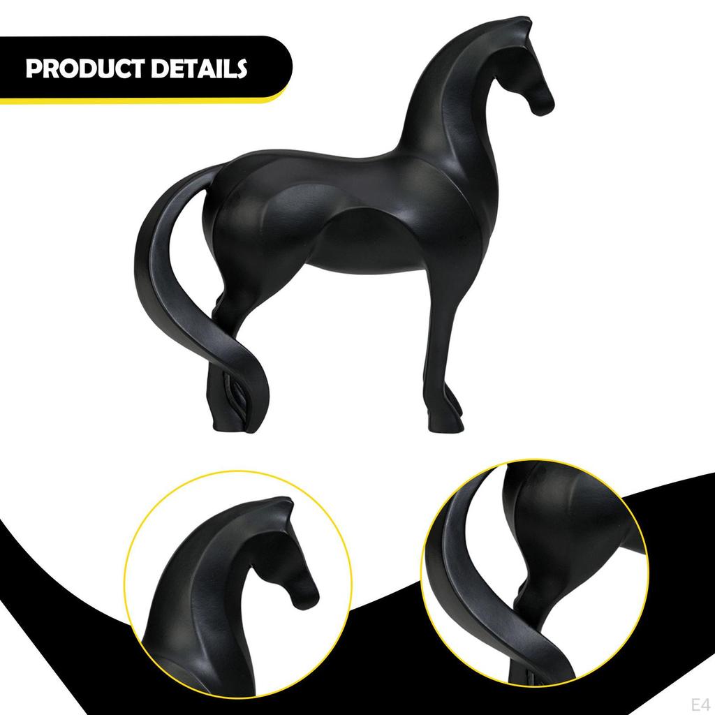 Carved Horse Statue, Animal Figurine, Modern Design, Office Decoration, Craft, Contemporary Art,