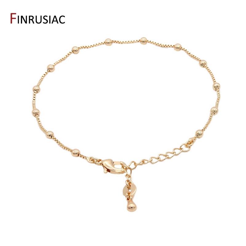 

2025 New Fashionable Round Beads Bracelet For Women Gold Plated Simple Adjustable Chain Bracelets Jewelry