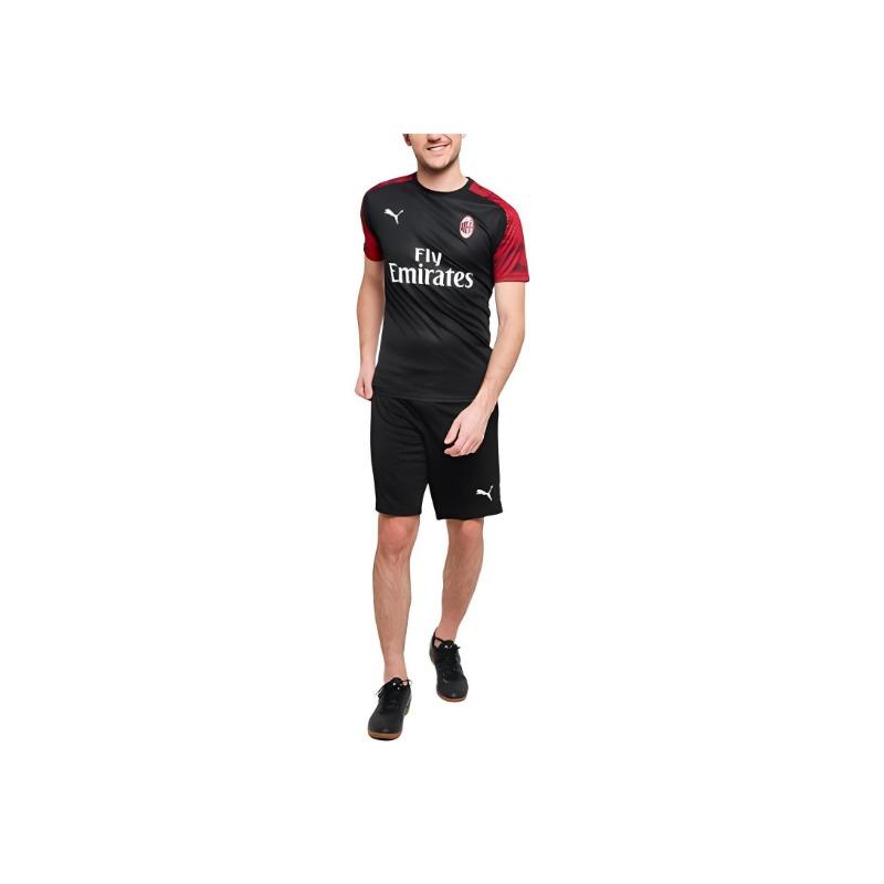 Puma 19-20 Season Ac Milan Player Training Short Sleeve T-Shirt Men Tops Black 756141-03