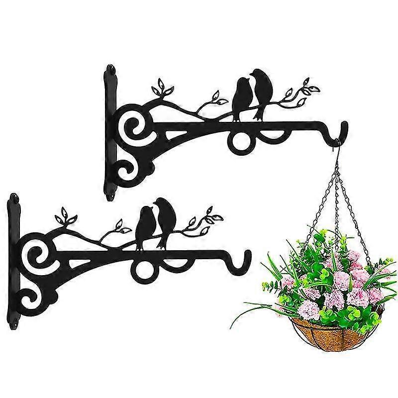 Metal Hanging Basket Hooks Solid With Screws Outdoor Plant Bracket Hook Plants Lantern 2pcs