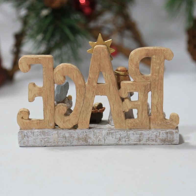 Peace Christ Nativity Resin Statue Scene Set Catholic Jesus Manger Combination for Christmas Holiday Party