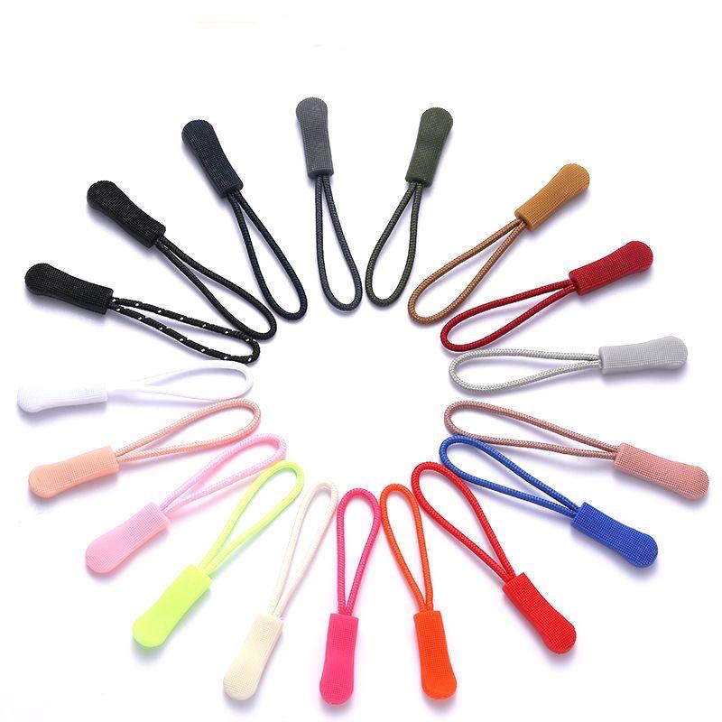 Colored PVC Zipper Pull Rope with Removable Drawstring and Rubber Pull Tab for Bags and Luggage