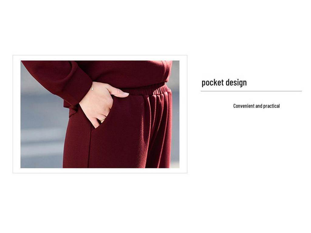 Korean Style Women's Spring 2026 Straight-Leg Pants Sportswear Set - High-End Casual Two-Piece