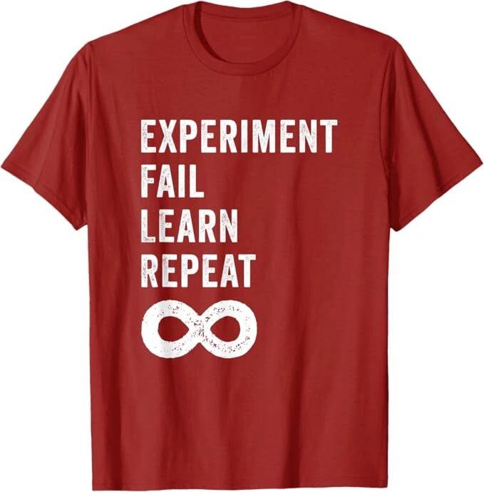 Experiment Fail Learn Repeat Never Give Up Inspirational Motivational Rule Motto S