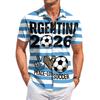 Men’s Short Sleeve Button Down Shirt with Soccer Print Casual Striped Design Lightweight Material Relaxed Fit for Daily Wear