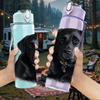 1PC Black Labrador Dog Pet Portrait Print 750ml Color Plastic Sports Water Bottle Leakproof Flip Straw Lid Suitable for Sports Office Home Use