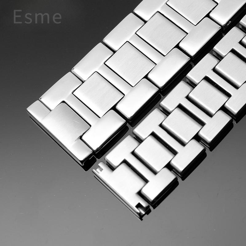 For Cartier Tank Solo Ronde Series Steel Watch Strap Watchchain W5200014 Men's and Women's Flat Interface Watch Band 16-23mm