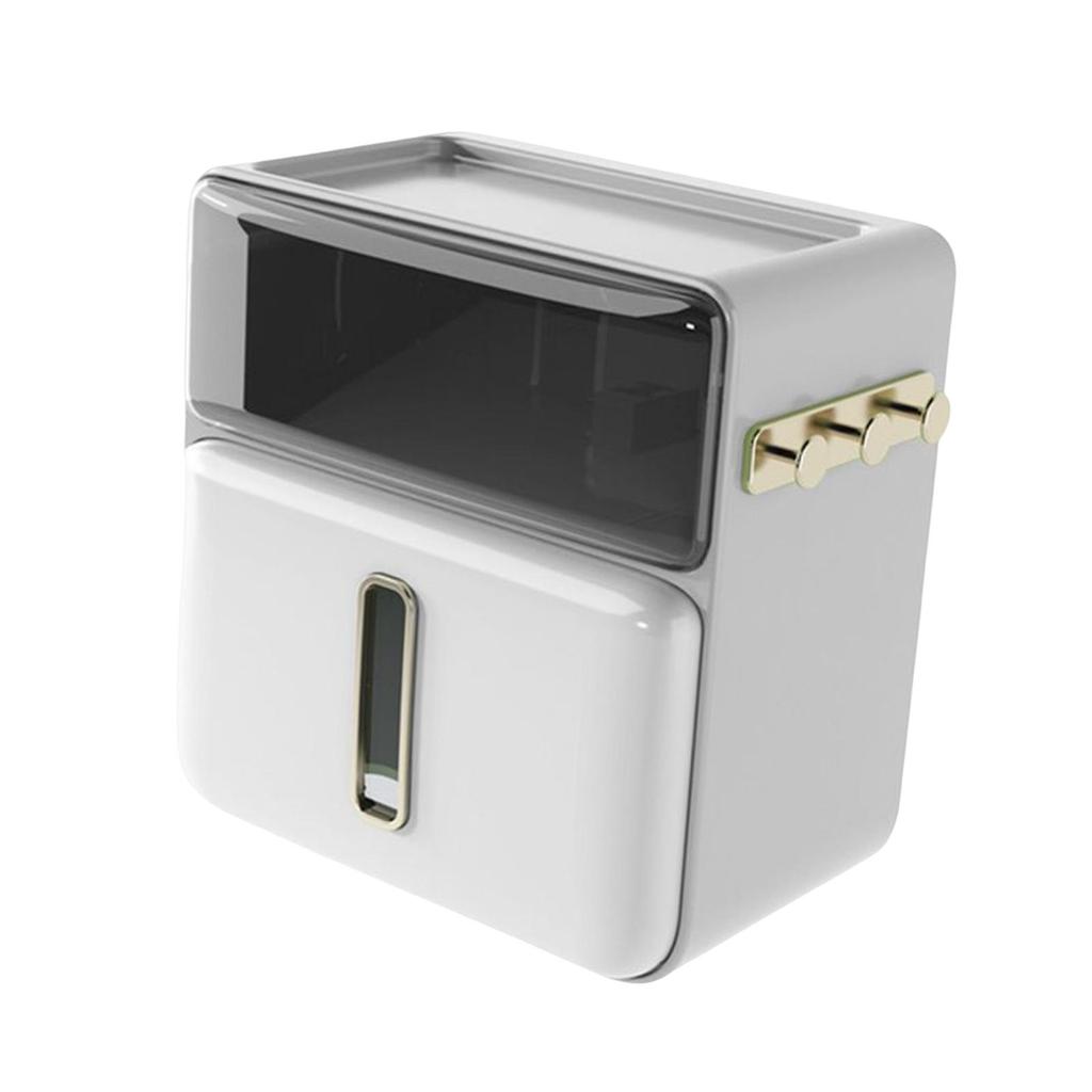 Multifunction Tissue Box Holder , Dispenser Accessories with Shelf Organizer Roll for Hotel