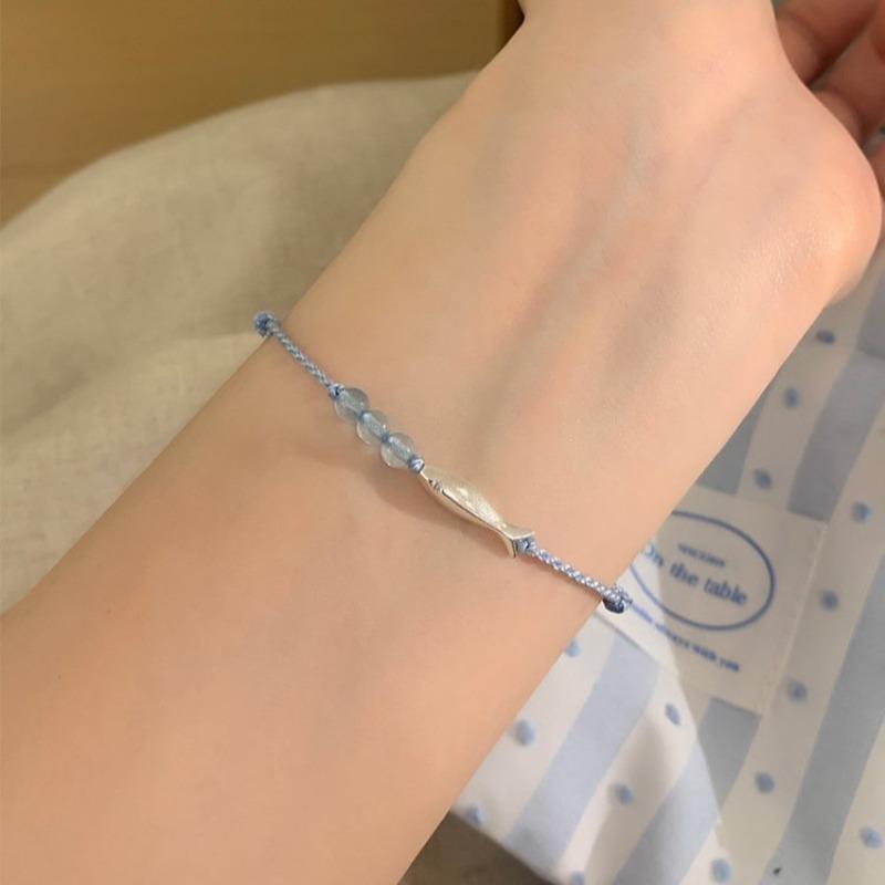 Sea Breeze Whispering~ Beaded Woven Small Fish Bracelet Stylish and Simple Commuter Versatile Bracelet Fresh and Sweet Wind Jewelry