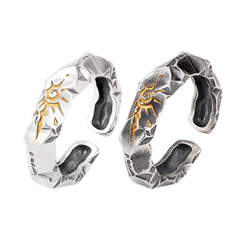 Verstellbarer Kupfer Wunschsteinring für Herren Symbol für Glück und Freude Offene Ringe Bequemer Alltagsschmuck