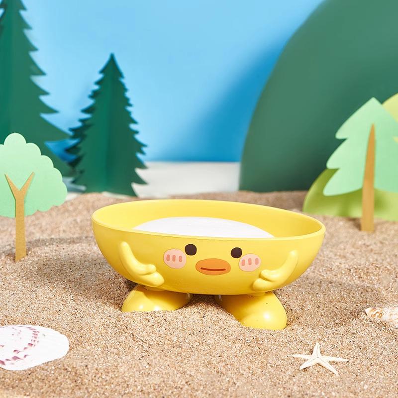 Cute Cartoon Soap Dish & Draining Holder for Bathroom Sink