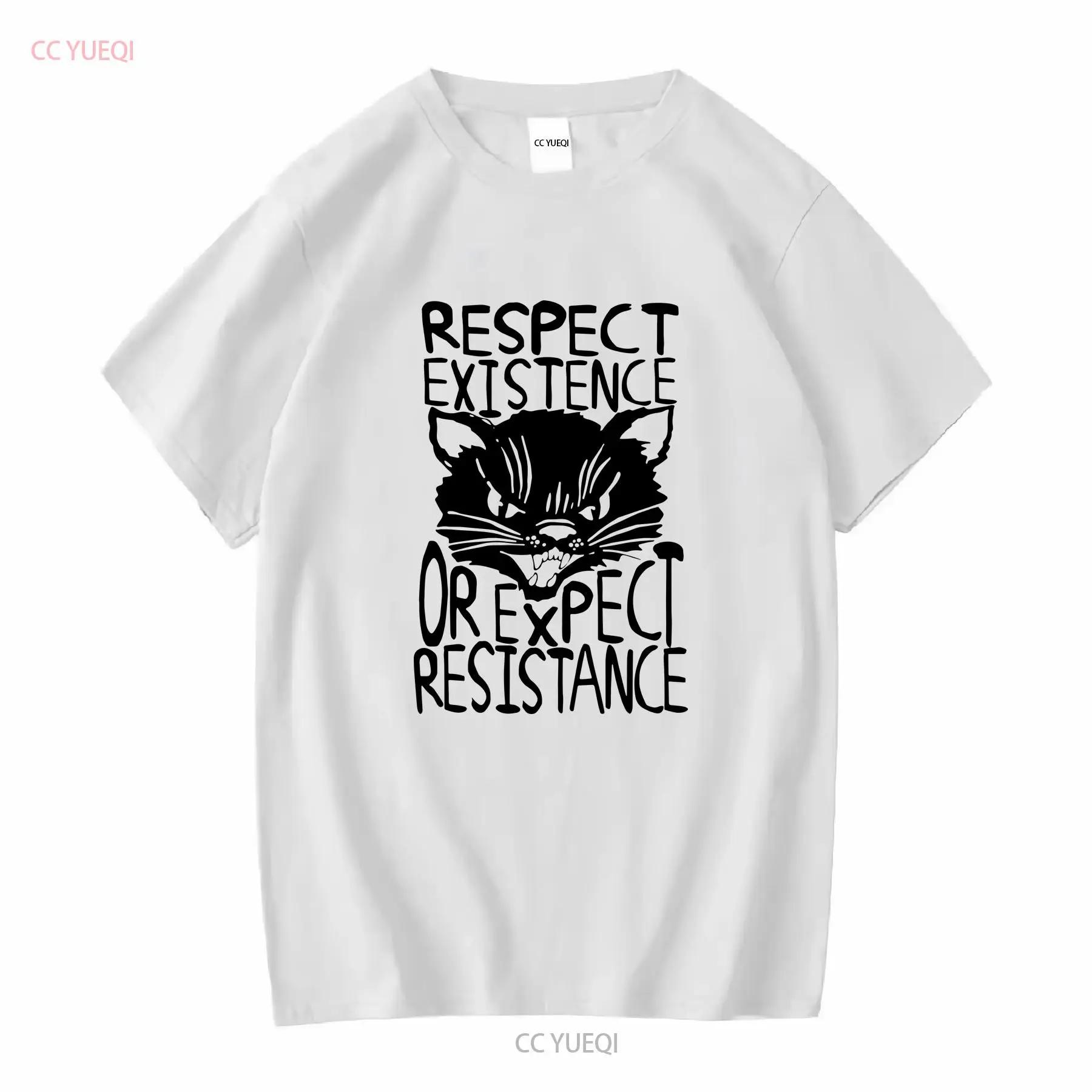 Respect Existence Or Expect Resistance Socialist Sabo Tabby T Shirt M2008 Long Short Sleeves Vintage Washed Casual Stretched S разноцветный