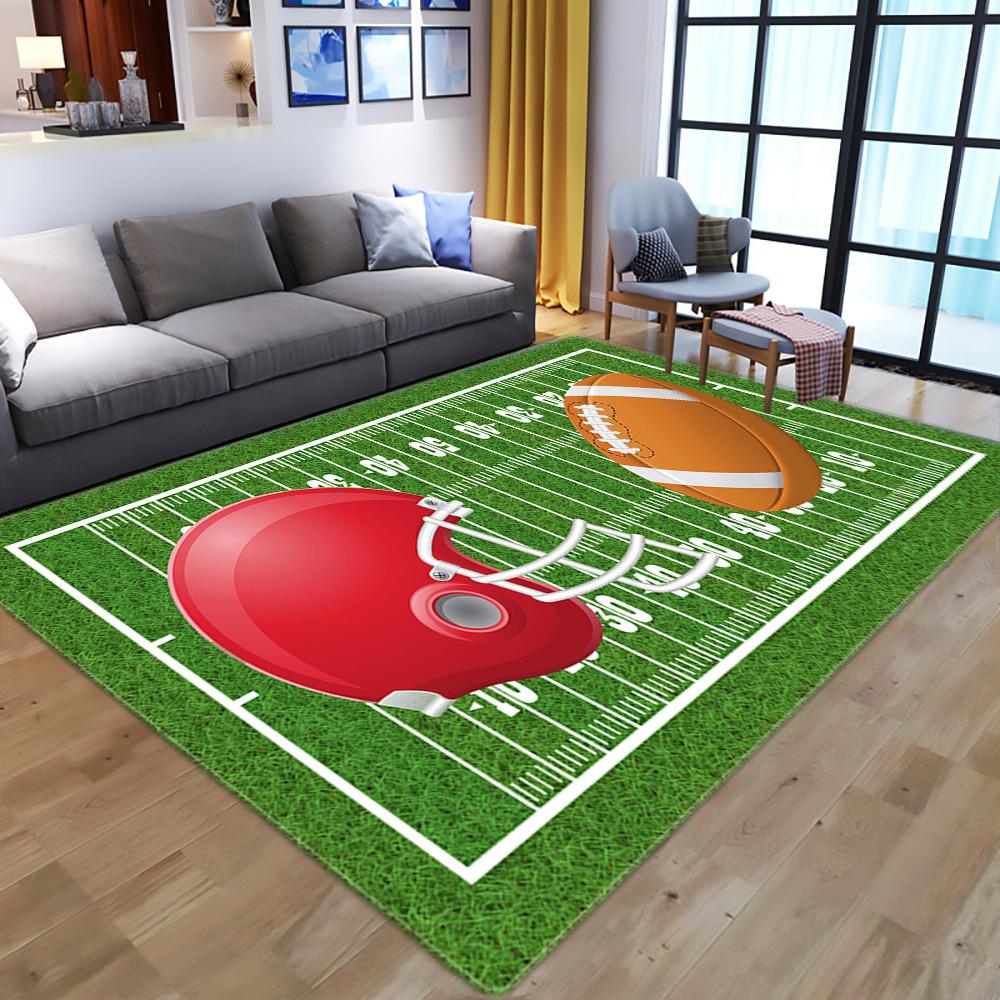 3D Printed Rugby Sports Living Room Bedroom Home Decoration Floor Mat
