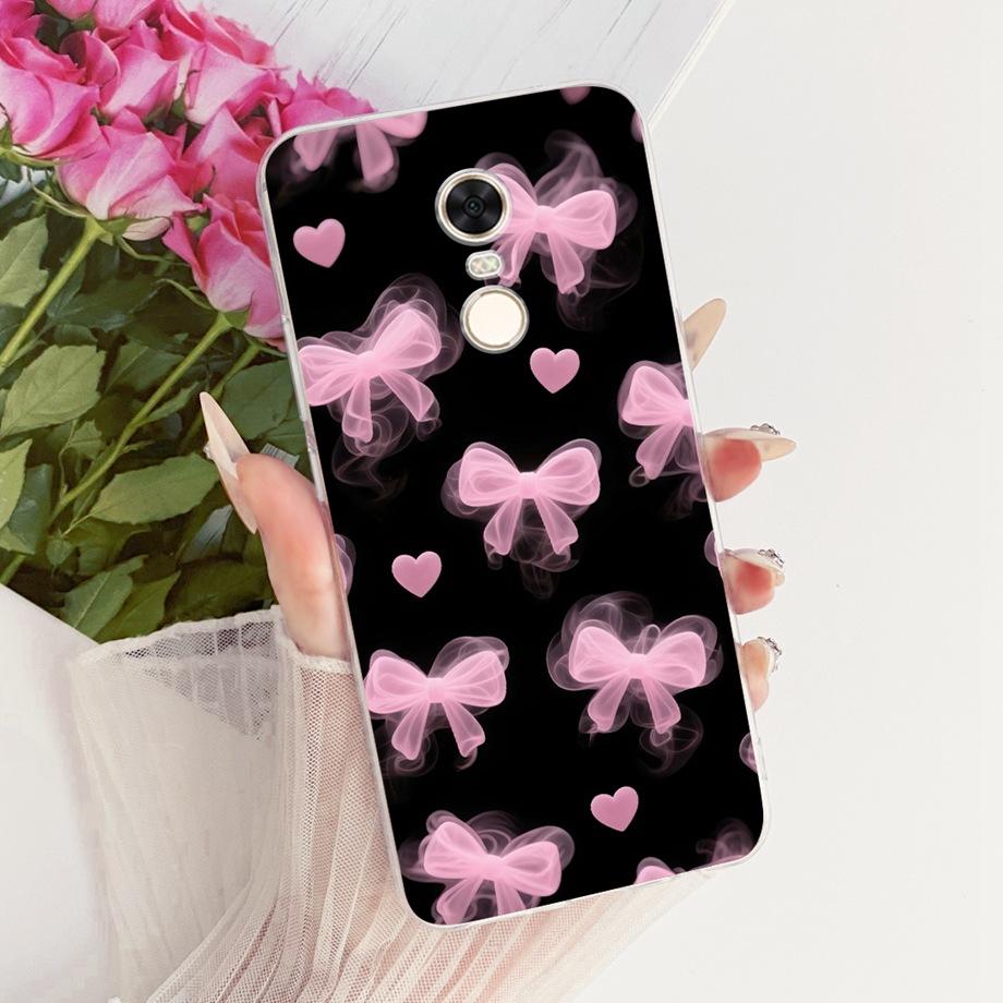 For Xiaomi Redmi 5 Plus Redmi5 Phone Case Luxury Flower Butterfly Cartoon Bow Pattern Back Cover Soft TPU Silicone Bumper