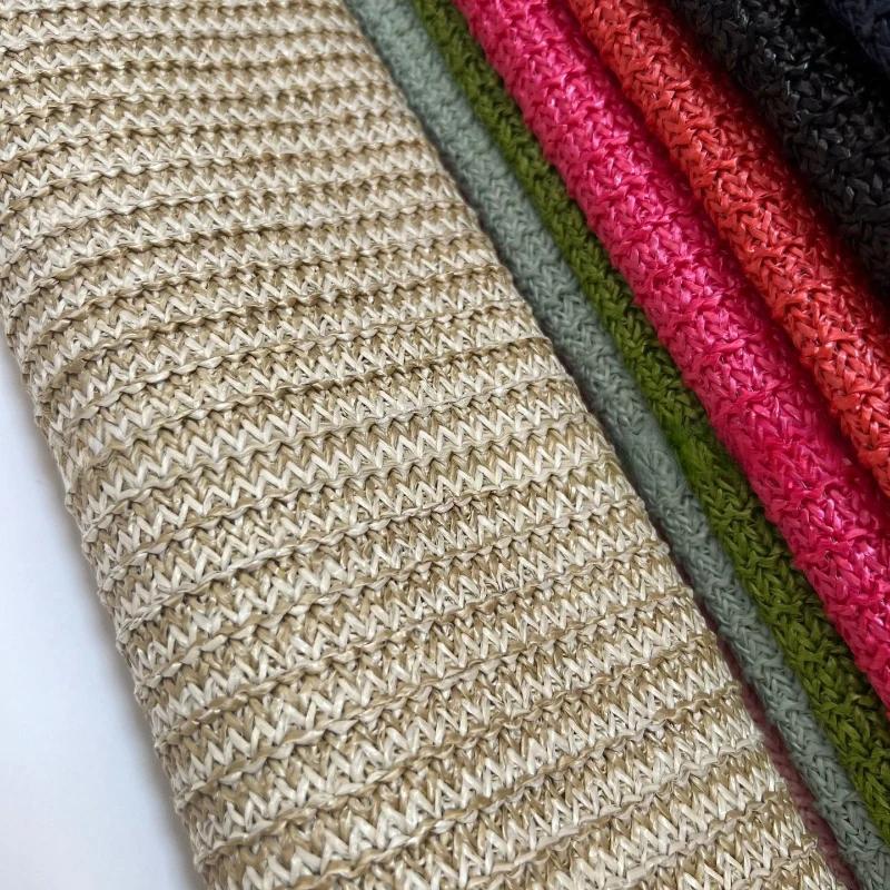 1 Yard PP Raffia Gewebter Stoff Atmungsaktiv Umweltfreundlich PP Stroh Handstrickmaterial Handgefertigt DIY Strand Stroh Handtaschenmaterial