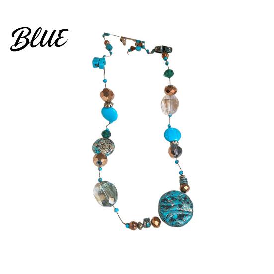 Choker Necklace Vintage Beaded with Colorful Stones Friendly To Stone