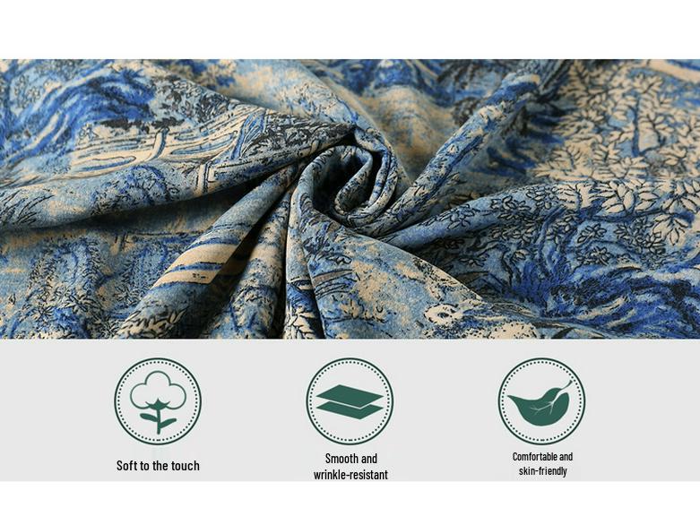 Elegant Vintage Chinese Style Silk Dress for Mature Women