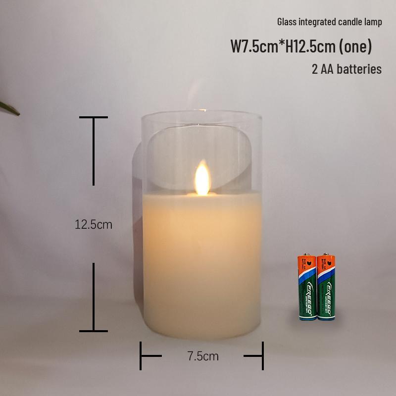 Remote-Controlled LED Glass Candle Lamp with Flickering Flame - Ideal for Romantic Home Decor and Weddings