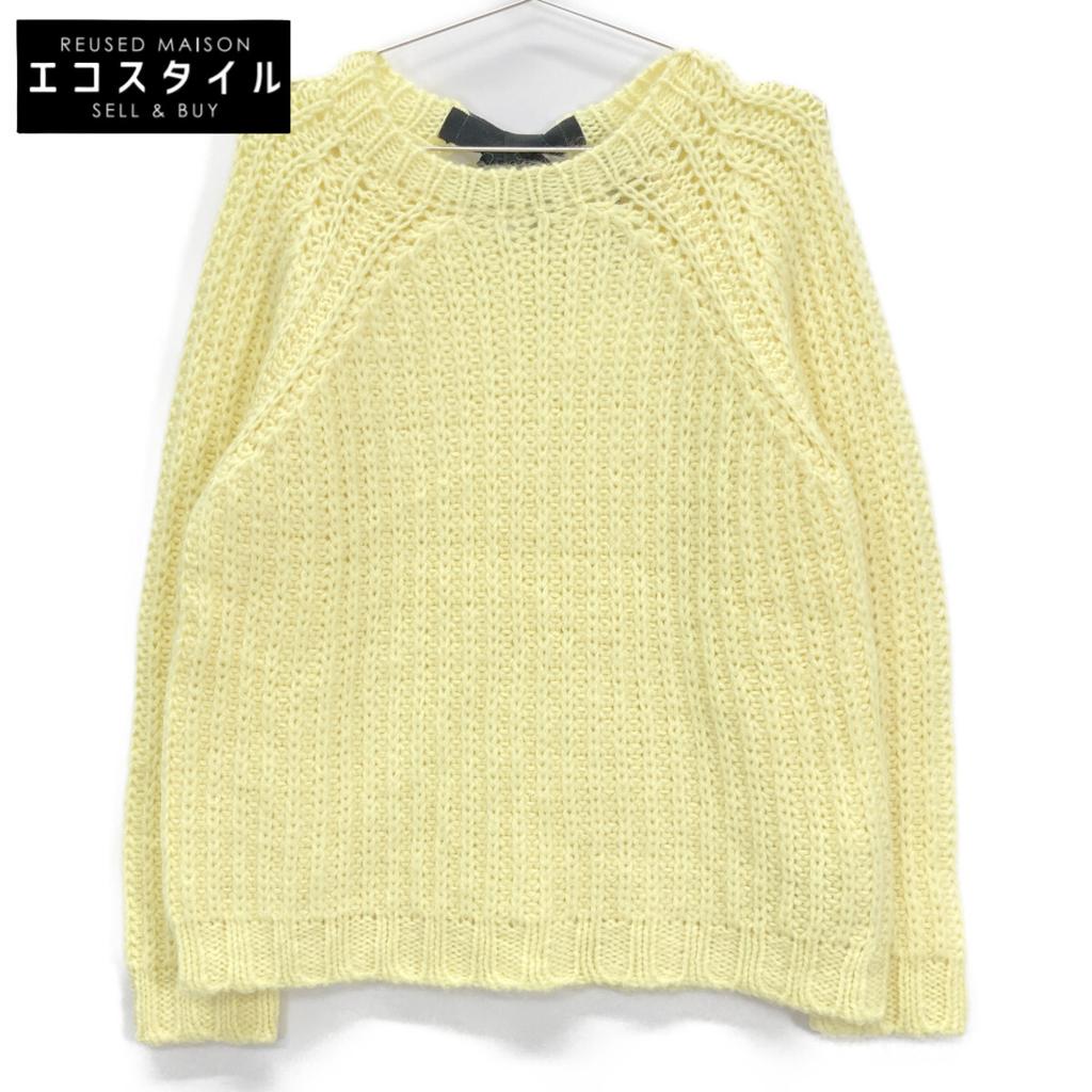 Red Valentino XR3KC12G Yellow Mohair Cable Knit Tops S yellowUsed