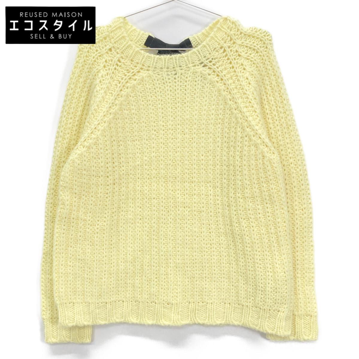 RED VALENTINO XR3KC12G Yellow Mohair Cable Knit tops S yellowUsed