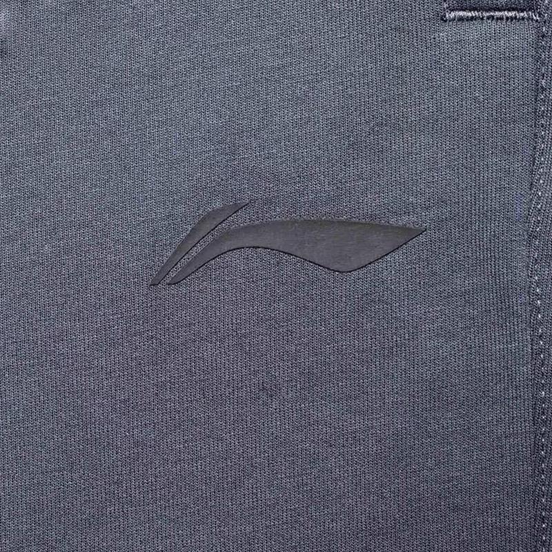 Li-Ning Solid Color Outdoor Loose Comfortable Straight Leg Sweatpants Men Bottoms Cool-Black AKLU509-3