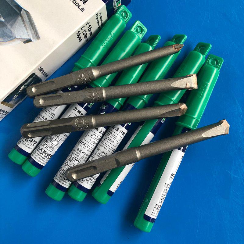 Square Shank Electric Hammer Drill Bit - Wall Chisel, Slotting Concrete Alloy Pointed & Flat Chisel