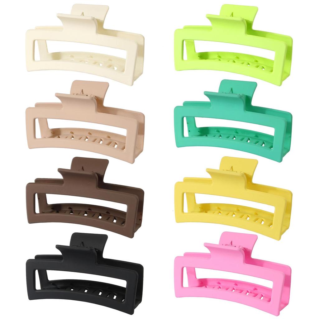 Extra Large 13CM Rectangular Hair Clip - Frosted Multi-purpose Shark Claw Clip for Thick Hair