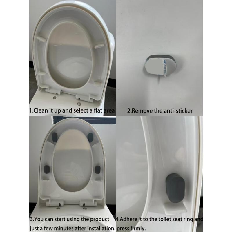 5 Bucăți Stabilizatoare Capac WC Previn Mișcările Asigură Potrivirea Îmbunătățește Siguranța Băii Pad Adeziv din Plastic pentru Montare