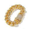Alloy Iced Out 20mm Bling Bling Cool Diamond Cuban Link Chain Silver Rose Gold Fashion Women and Men Jewelry Bracelet