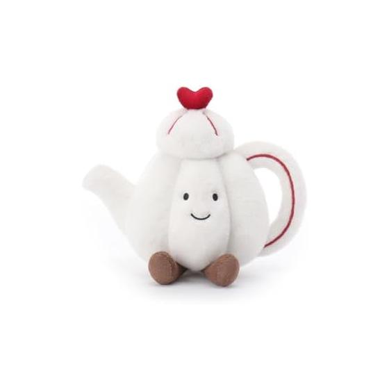 Apricot Lamb Love Teapot Plush Toy, Soft, Cute, Fluffy Teapot for Boys and Girls, 14cm