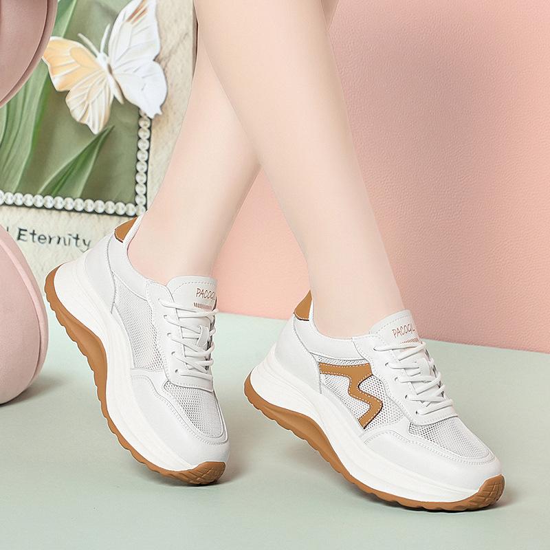 Mesh Casual Sports Shoes For Women In Summer Soft Sole Comfortable Mesh Women's Shoes Breathable White Shoes Mother's Shoes