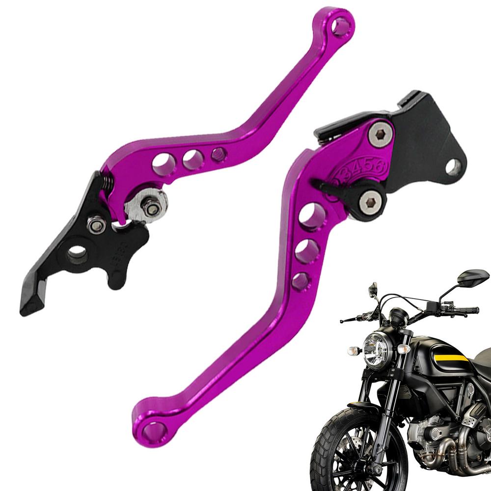 Motorcycle Clutch Levers 2pcs Aluminum Alloy Cylinder Clutch Lever Adjustable Rust-proof Motorbike Brake Lever Clear Shifting