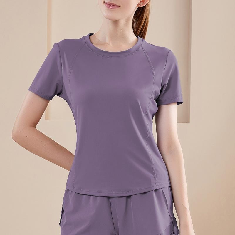 Fitness Clothes, Women's Running Clothes, Half Sleeved Women's Summer Sports T-shirt Fitness Short Sleeved Women's Sports Quick Drying Women's T-shirt