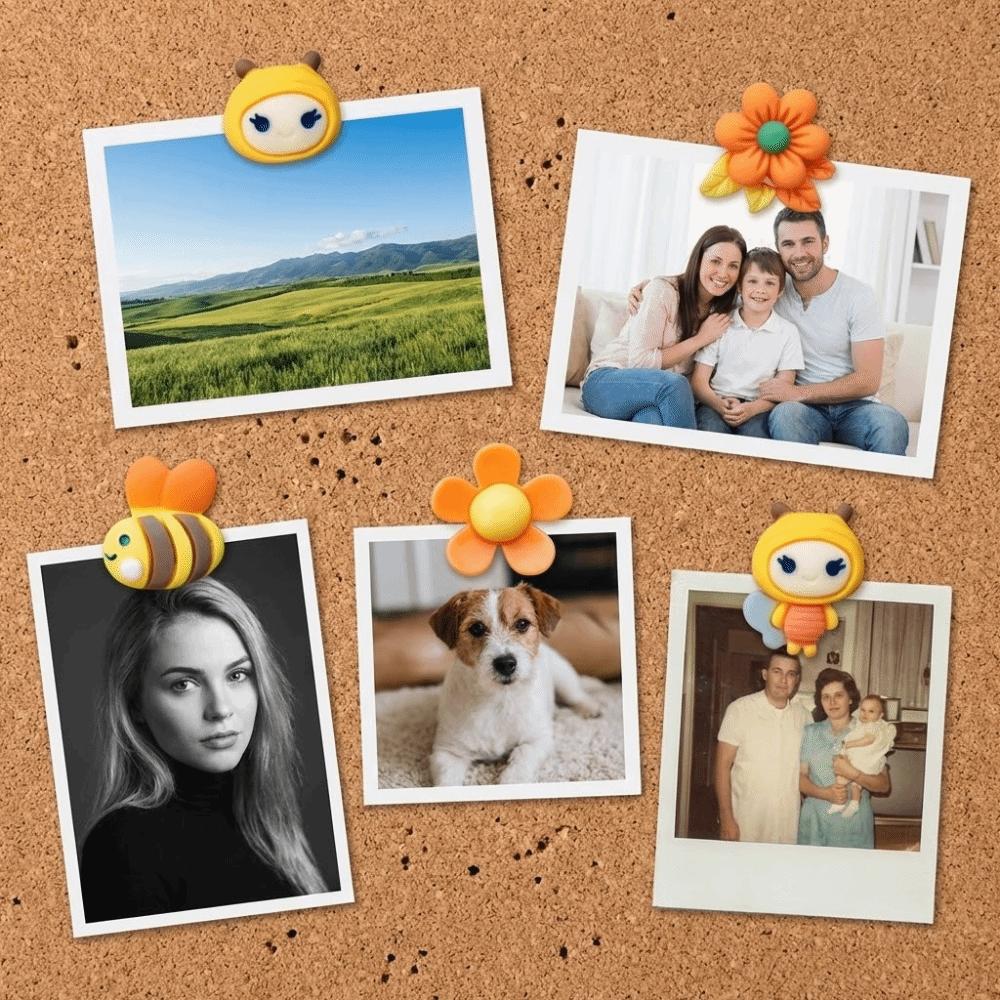 30 stk Bærbar 3D Bi Blomst Trykkenåler DIY Gjenbrukbar Tommelnål Multifunksjonell Kreativ Tavle Tommelnål Kontor Skoleutstyr