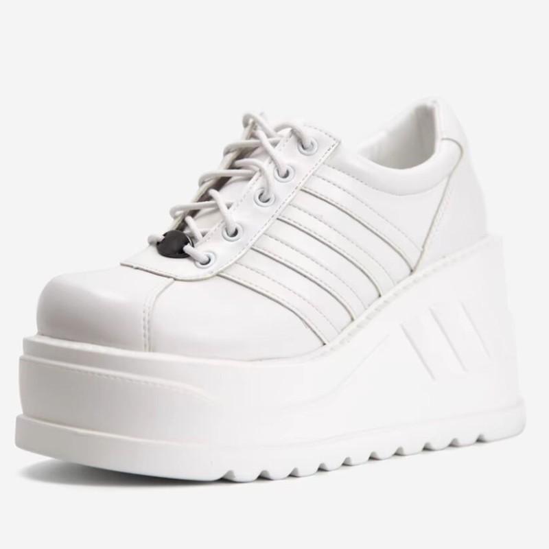 

Black Design Female Goth Platform Fashion Cosplay Wedges High Heels Women s Pumps 2026 Street Sneaker Shoes Woman 35 білий