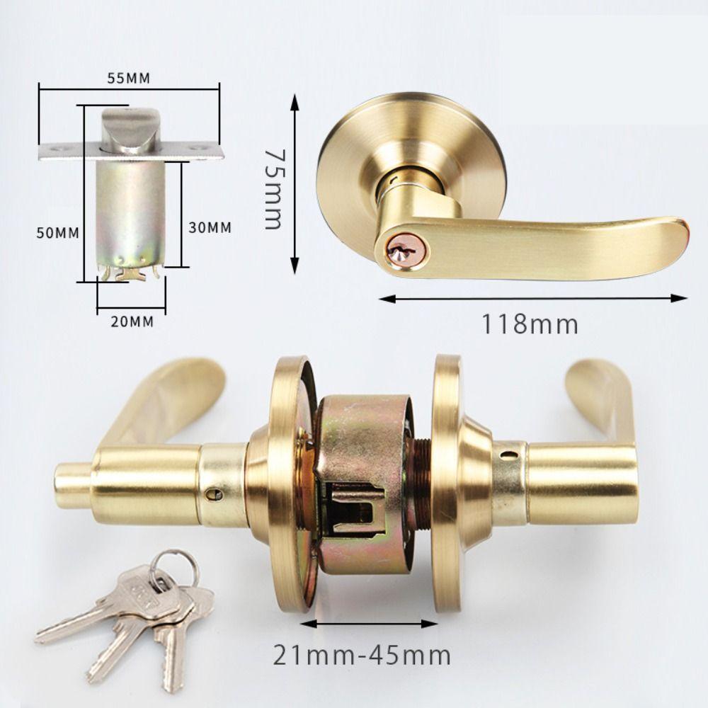 Wewnętrzna Dwustronna Klamka Prywatnościowa Wykończenie Satynowy Mosiądz Okucia Zamek do Sypialni