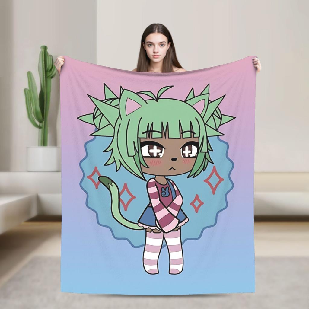 Měkká deka Kempování Gacha life v kouzelném lese Ložní prádlo Přehozy Flanelová přehoz na postel Do obývacího pokoje Pohodlný potah na pohovku