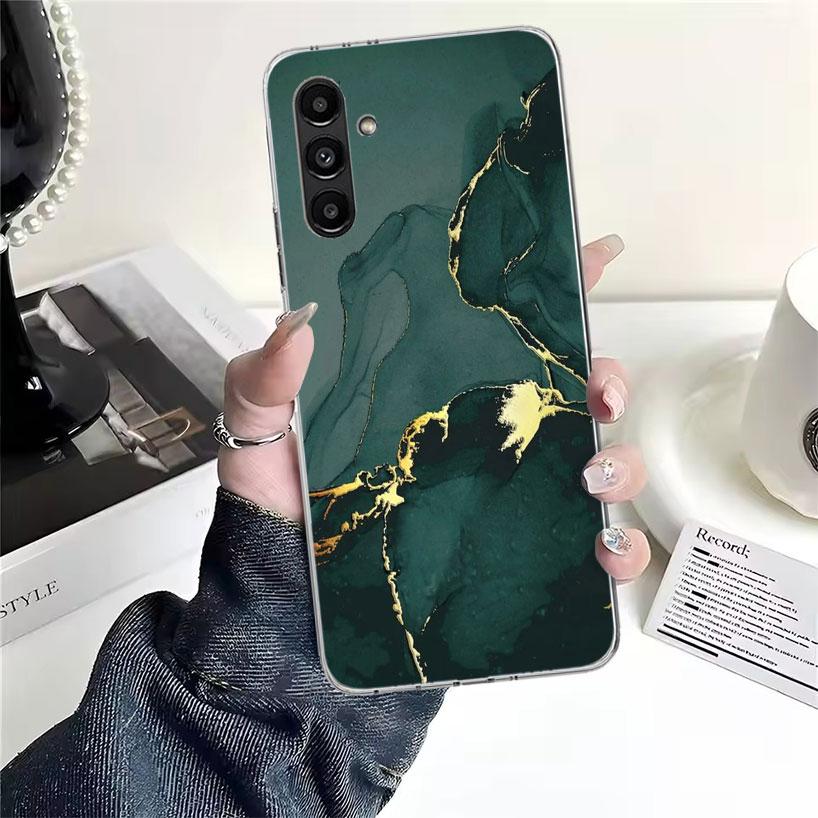 Fashion Geometric Marble Phone Case For Samsung Galaxy A13 A14 A15 A16 A17 A53 A54 A55 A56 A57 A33 A34 A35 A36 A37 A23 A24 A25 A