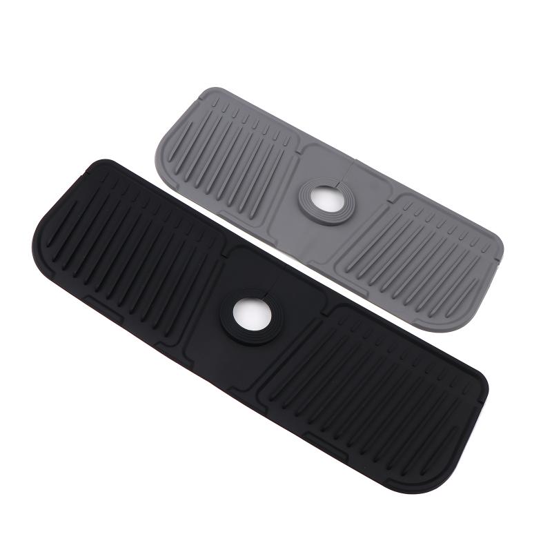 Kitchen Silicone Faucet Mat Bathroom Drain Soap Box Free Punch Drain Rack Washing Table Soap Tray Countertop Protector