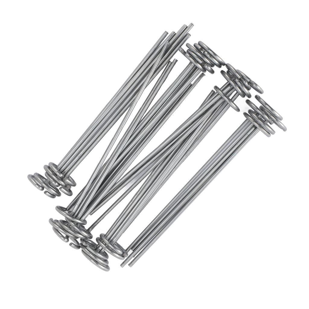 30pcs Circle Top Landscape Pins Galvanized Steel Landscape Fabric Stakes G Shape Landscape Pins for