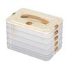 Frozen Dumpling and Wonton Freezer Box with Freshness Seal and Hanging Rack